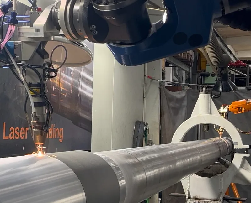 Robotic laser cladding of a propeller shaft journal