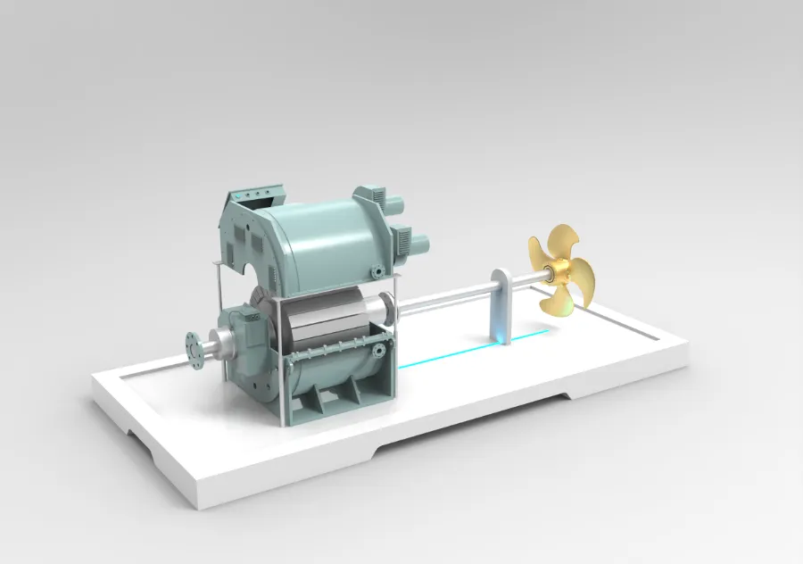 Rendering of the SMDERI shaft generator on an intermediate shaft