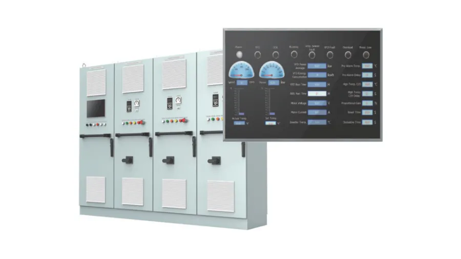 Marine VFD cabinet with its control display